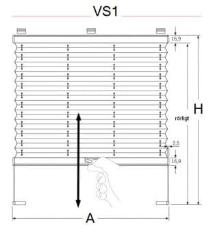 Configurator pleated blind dimensions