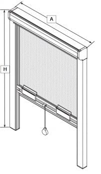 Configurator mosquito net vertical dimensions