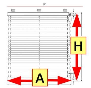 Configurator plissegardin rippo dimensions