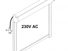 kassettrullgardin med inbygg elmotor 230 VAC