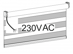 000-Duo rullgardin med motor 230 VAC