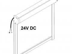 kassettrullgardin med inbyggd elmotor 24V DC