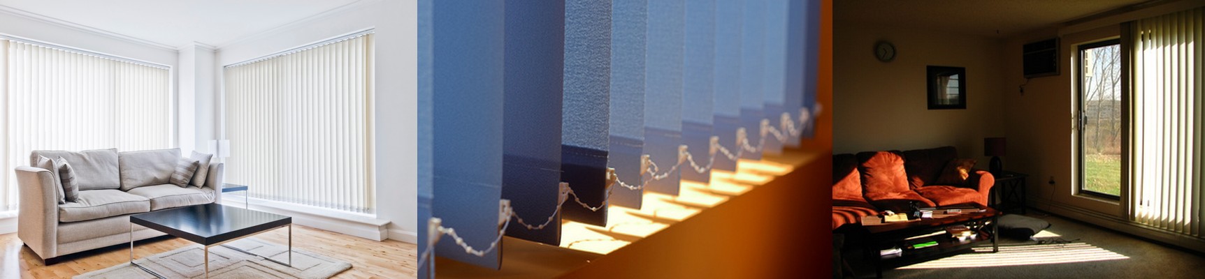 Made-to-measure vertical blinds in various colours