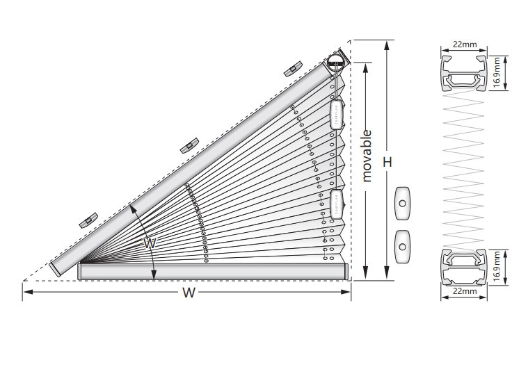 Pleated blids Cosiflor 20 mm FS3