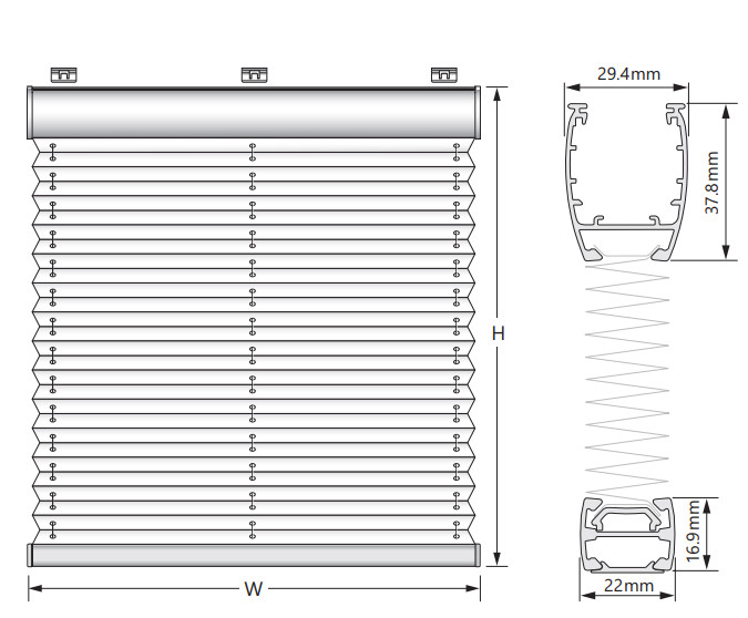 81-Pleated blinds 20 mm Cosiflor  FE motorized DC