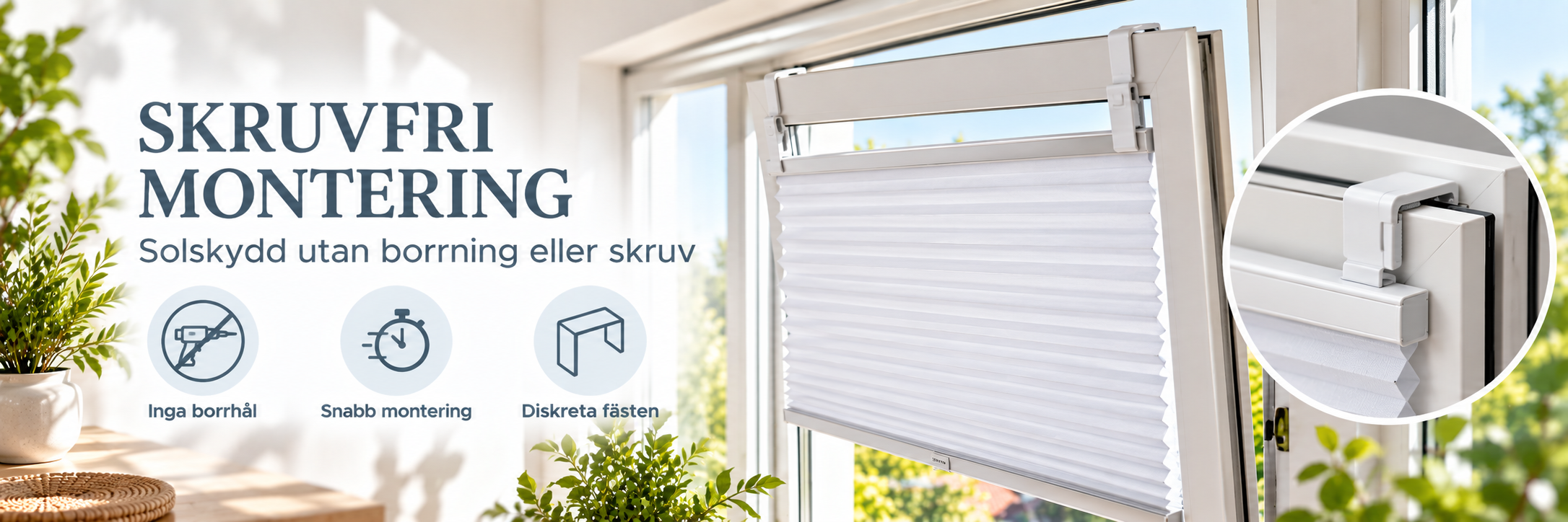 Skruvfri montering av solskydd – utan borrning eller skruv