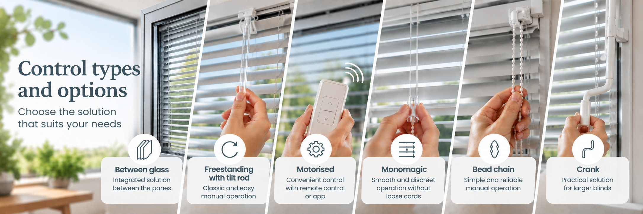 Regulator types horizontal venetian blinds